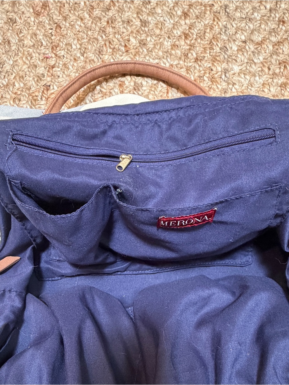 Blue and White Striped Duffel Bag - Picture 9 of 9